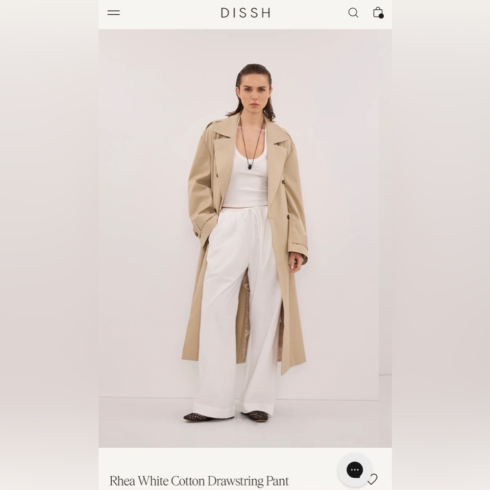 DISSH Rhea White Cotton Drawstring Pant